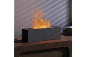 Shiawase Diffusore di Oli Essenziali con Effetto Fiamma, Umidificatore 200ML, 3 in 1 Diffusore Ambiente, Diffusore di Aromi di Fuoco, Luce Regolabile, Spegnimento Automatico, Aromaterapia