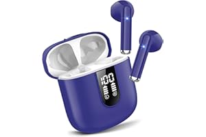 JESEBANG Wireless Earbuds, 2025 Bluetooth 5.3 Headphones, Stereo Earphones with ENC Mic, Wireless Earphones in ear earbuds with Dual LED Display, 30H Playtime, Gym Headphones IP7 Waterproof, Dark Blue