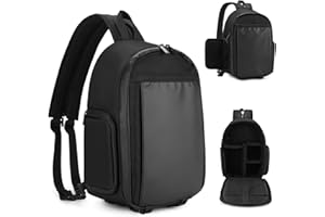 BAICLES Zaino per Fotocamera DSLR, Borsa Impermeabile a Tracolla Antiurto per Fotografia, Compatibile con Canon Nikon Sony (Nero)