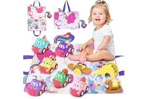 seveclotree Jouet Fille 1-3 Ans, 10 Pièces Voiture Enfant, Jouet Bébé 1-2 Ans, Anniversaire Cadeau Fille 1-3 Ans