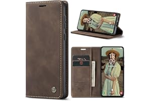 Azororo Handyhülle für Samsung Galaxy A55 5G Hülle Premium Lederhülle Flip Case Magnet Tascher Kartenfach Standfunktion Klapphülle Schutzhülle für Samsung Galaxy A55, Kaffee