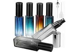 LOPHE Ekstraktor z dyfuzorem zapachowym, 6 szt., kwadratowa butelka na perfumy z pompką, 10 ml, butelka z rozpylaczem, do olejków zapachowych, data, praca, wakacje, wielokolorowy