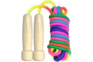 ZNDFTW Skipping Rope Kids, Adjustable Skipping Rope, Non-Slip Wooden Handle, Children's Skipping Rope for Boys and Girls, Children's Fitness Games to Promote Bone Development (2.5m)