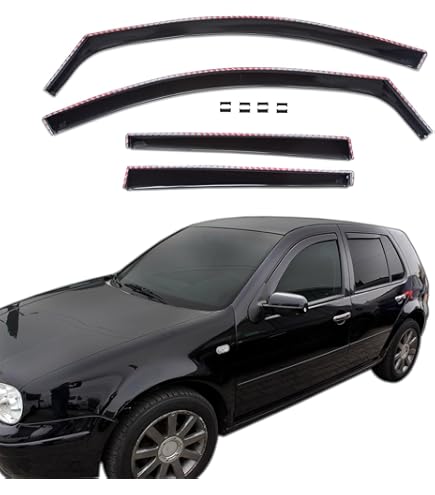 J&J Automotive | Deflettori D'Aria Antiturbo Per Caliber 2006-2012, Set di 4 Pz, Nero, Antivento, Antipioggia, Fume' Oscurati