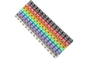 TYENAZA 150 Pezzi Marcatori a Clip per Cavi, Cifre 0-9 Cavi in ​​Plastica con Codice Colore, Tubo per Marcatore di Numerazione Digitale, Adatto per Cavi di Spessore 1.5mm