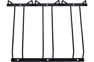 Dianoo - Soporte para copas de vino, soporte para copas de pie, armario de vino, con tornillos, 27 cm, 3 filas, color negro