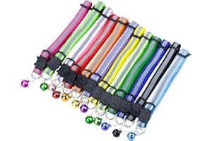 DESON Collari Riflettente per Gatti, 12 Colori Collarecon con Campanella per Animale Domestico, Adjustable, Reflective Fluorescence, Fibbia di Sicurezza Sgancio Rapido