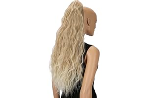 CAISHA 70 Extra Lungo Voluminoso Ondulato Coda Di Cavallo Parrucchino Fibre Sintetiche Resistenti Al Calore Con Clip A Farfalla Mix Biondo Chiaro H718