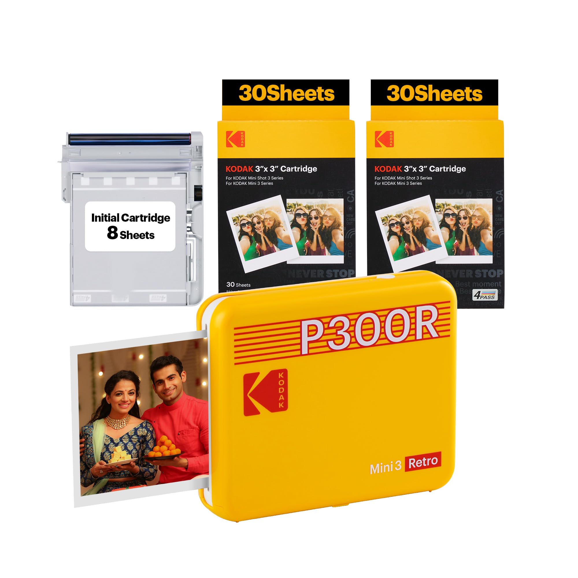 KODAK Mini 3 Retro 4PASS Portable Photo Printer Review with 68 Sheets Bundle