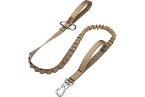EXCELLENT ELITE SPANKER Taktische Bungee Hundeleine Militär Leine Hunde Elastische Braun Schwarz Hundeleine Walk Trainingsleine(Braun)