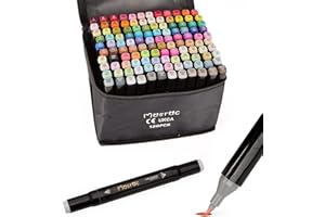 MOSRAC Pennarelli Punta Marcatori artistici Pennello Marker ad alcool 121 colori Pennarelli artistici Penna artistica professionale Dual Tips indelebile（non free flowing mark pen）