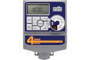 Aqua Control C1114 Programador de Riego Automático para Jardín con Transformador y pantalla LCD, Apto para hasta 4 Zonas de Riego