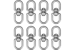 luvtree Lot de 8 crochets pivotants universels M5 en acier inoxydable - Connecteur multi-usage pour bateaux, animaux domestiques et projets de bricolage, crochet de suspension multifonction