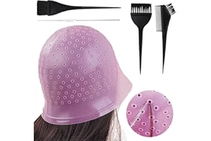‎SCETTAR Scettar Silikon Highlight Kappe, Strähnchenhaube Haare Färben Hervorhebung Silikon Strähnchenhaube Set Stränchen Haube mit Pinseln und Nadel für Frauen und Mädchen Bläst