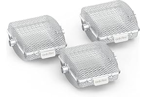 ONLY FIRE Onlyfire Canasta de Parrilla de Barbacoa de Acero Inoxidable para barbecue, Verduras y patatas,19.2x17.5x10 cm,3 Piezas