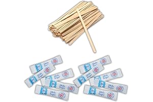 200 White Sugar Sticks & 100 Wooden Coffee Stirrers, Disposable & Eco-Friendly 140mm – Silverspoon Sugar Sachets, Granulated Sugar, Stirring Sticks for Hot Drinks – Espresso Yourself