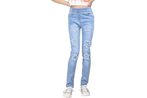 A2Z 4 Kids Girls Denim Jeans Comfort Stretchy Jeggings Bell Bottom Ripped Flared Pants Trendy Fashion Jeans for Girls Age 5-6, 7-8, 9-10, 11-12 & 13 Years