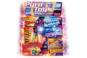 TK Gruppe Timo Klingler XXL Silvester & Feuerwerk 2026 Jugendfeuerwerk F1 Set mit 90 Teilen für Kinder & Jugendliche - Neujahr mit Wunderkerzen - Knallerbsen (Pyro for Kids)