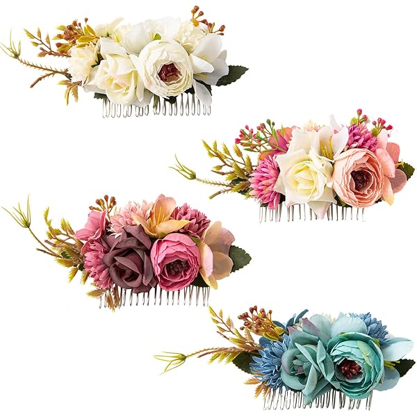 Peigne Cheveux Fleur Doré - Accessoire Mariage - Perles Et Cristal - Fait Main Perle Cheveux