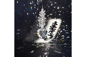 H&D HYALINE&DORA Glass Rainbow Suncatcher,Crystal Heart Prism Pendant Hanging Suncatcher for Window Decor
