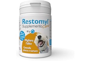 Innovet Restomyl Supplemento, Migliora l'alito. Controlla placca e tartaro dei cani - Flaconcino da 40 g