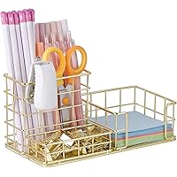 POPRUN Kinder Stifthalter Schreibtisch Organizer aus Metalldraht Schreibtisch Organizer für Notizzettel, Stifte und…