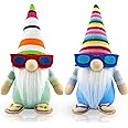 Godeufe Set of 2 Spring Gonk Decoration Summer Beach Gnome Plush Scandinavian Tomte Handmade for Party Farmhouse Home Table Kitchen Shelf Display Decorations