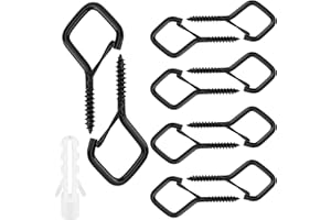 ENITHELITE Gancio a vite piccolo, gancio di fissaggio, gancio per viti, gancio a vite, gancio nero, gancio da soffitto nero, gancio da soffitto nero, gancio con filettato, vite a gancio, gancio nero da avvitare