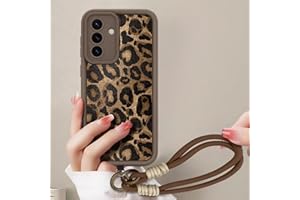 AICISINGN Handyhülle für Samsung Galaxy S25 Hülle mit Armband Schnur, Handykette Schutzhülle mit Aesthetic Leopard Muster mit Kordel zum Umhängen Cover Case für Samsung S25, 03