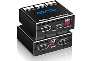 ROFAVEZCO 4K 120Hz HDMI 2.1 Splitter 8K 60Hz 1 Ingresso 2 Uscite VRR ALLM HDCP2.3 HDR10 8KUHD Dolby Vision Atmos Scaler 4K EDID 1080P Dual Monitors Divisor HDMI 2.1 1X2 para PS5 SkyQ Xbox NVIDIA AMD