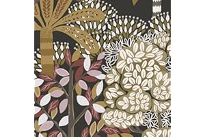 Fiula Carta da parati autoadesiva marrone, 41 cm x 3 m, pellicola adesiva per foresta pluviale tropicale, rivestimento da parete, impermeabile, in vinile, per pareti, soggiorno, camera da letto,