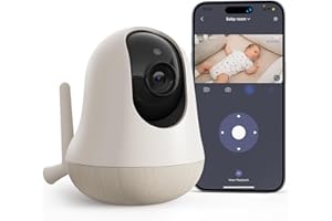 nooie Babyphone mit Kamera und App,2K intelligentes Babyfon, Temperaturüberwachung,2.4/5GHz WLAN, Nachtsicht,Zwei-Wege-Audio, Weinen/Geräuscher-kennung, KI-Tracking, funktioniert mit Alexa