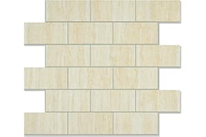 OYASIMI Peel and Stick Backsplash Tile, Stick on Backsplash Brick Stone Tile for Kitchen, Bathroom, Stove, Fireplace, Camper in Stone Beige (12''x12'', 5sheets)