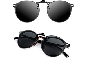 CREYESTAL Clip Occhiali Da Sole Polarizzati, Clip per Occhiali, Sovraocchiali Sollevabile e ultraleggero, Uomo, Donna, 100% ANTI UV, Certificato CE