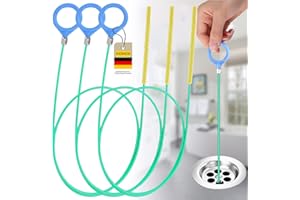 WEIMEIH Abflussreiniger Spirale 3 Stück,Abflussspirale Reinigungsschaken Sticks,90CM Anti-Bruch-Stahl mit Nylonbeschichtung,Abflussreiniger und Haarfänger für Badewanne Abwasserkanäle Waschbecken (Grün)