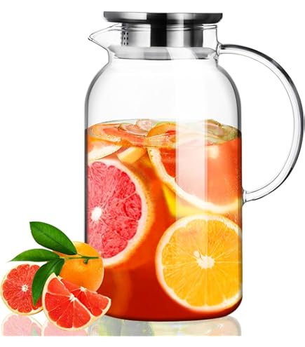 Glass Teapot Borosilicate Large Milk Carafe Jug Cold Carafe Iced Coffee Juice Glass Water Pitcher - View #12