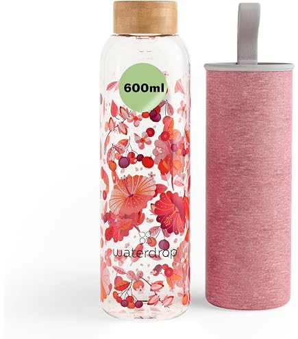 Soulbottles Borraccia Flower Of Life 1L | Multicolore, In Vetro E Acciaio, Design Paul Kupfer, Taglia Unica - 2