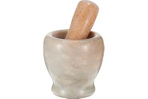 Royalford Premium Marble Pestle & Mortar Set | Marble Grinder, Sturdy Mixing Bowl for Garlic Grinder Spices Herb Crusher Durable, Long-Lasting Easy Cleaning White Marble 1cm