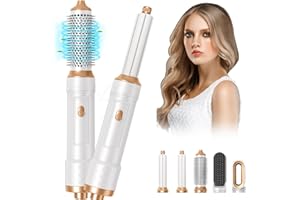 ZIXONCEN Hair Styler 5 in 1, Magic Styler, 1000W Hair Dryer Brush for Hair Styling, Hot Air Brush with Auto Wrap Air Curler Wand, Hair Straightener Brush, Round Brush Hair Dryer for Volumise, Curls, Style