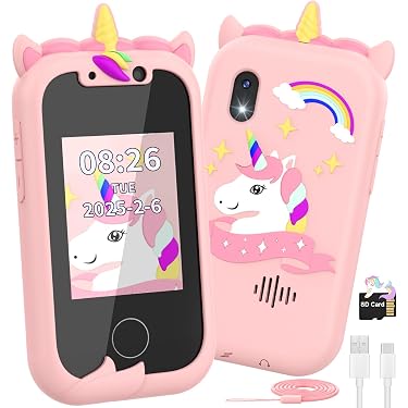 LEEYNEER Jouet Téléphone Cellulaire pour Bébé avec Lumières et Musique Apprentissage Précoce Éducatif Jouets Téléphone Mobile pour Garçons et Filles de 9+ Mois Rose