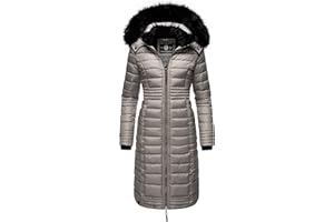 Navahoo Damski płaszcz zimowy, ciepły płaszcz pikowany, długi z kapturem, Umay, XS-XXL