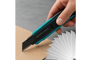 Urban Elite Heavy Duty 18mm Utility Cutter Knife Set with 10 Replacement Blades Durable, Sharp, and Ergonomic Box Cutter for Home, Office, and Industrial Use