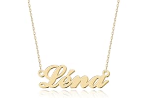 UMAGICBOX Collier Personnalisé avec Prénom - En Acier Inoxydable 316, Plaqué Or 18K, Artisanal, 14 Styles de Polices et 4 Couleurs au Choix - Emballage Élégant