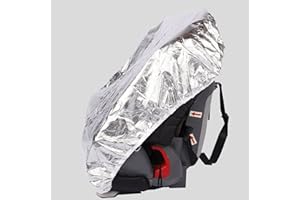 Camidy 2pcs Baby Car Seat Sun Shade Cover, Infant Car Seats Heat Protector Keep Toddler Car Seat Cool Temperature, Reflective Baby Seat Covers for Car Seats Baby Travel Accessories