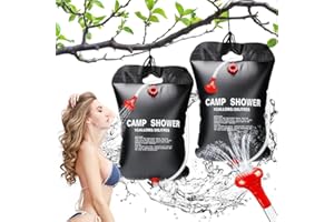 DANNEEFORSU7 Solar Shower Camping, 20L Portable Shower Camping Shower Bag Heated Travel Shower Bag Hot Water with Switchable Shower Head for Beach Travelling Hiking Backpacking Shower Tent
