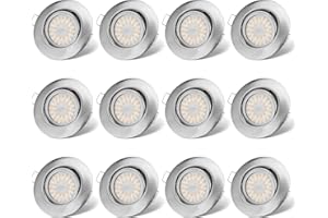 ‎CLOKSH LED Einbaustrahler 230V Flach Dimmbar LED Spots 3 stufe Dimmbar 6W IP44 Bad Einbauleuchten Deckenspots Deckenstrahler,Warmweiß 3000K Schwenkbar Einbauspots für Badezimmer Küche Wohnzimmer,12er Set