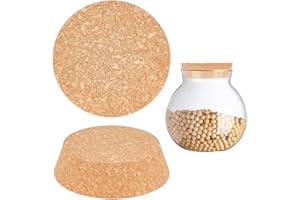 AHANDMAKER Lot de 2 grands bouchons coniques en liège en bois souple naturel pour bocaux Mason bouteilles en verre et poterie 10,9 x 2,8 cm Diamètre du fond 9 cm