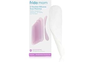 Frida Mom C-Section Silicone Strips: C-Section Recovery Must Have Scar Patches, Reusable Medical Grade Treatment for Keloid Scars, 20cm Length, 6 Count + Keep-Clean Case