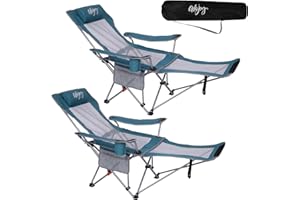 ‎#WEJOY #WEJOY 2-in-1 Campingstuhl 180kg mit Fußstütze,Strandstuhl mit 4-Fach Verstellbarer Rückenlehne, Liegestuhl faltbar Relaxsessel Liege mit Getränkehalter,Campingstuhl für Camping Outdoor