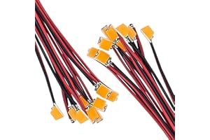 DiCUNO Micro SMD LED pre-cablati, mini-nastro pre-saldato 0805 per fai da te, progetti scientifici, lunghezza filo 16 cm, Colori: Rosa, Confezione da 20